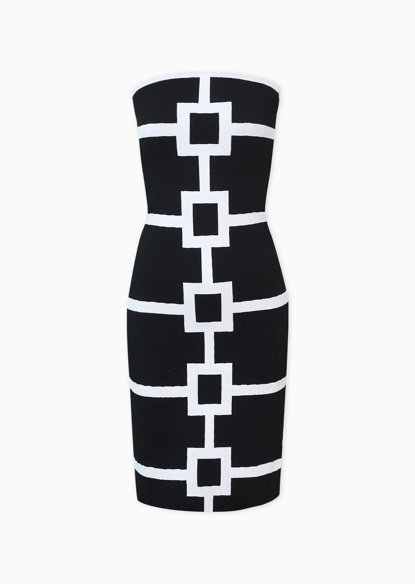 Aubrey - Strapless Geo Dress