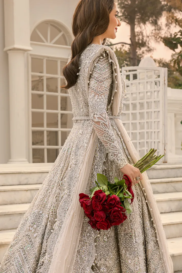 Embellished Bridal Maxi Style Pakistani Wedding Dress