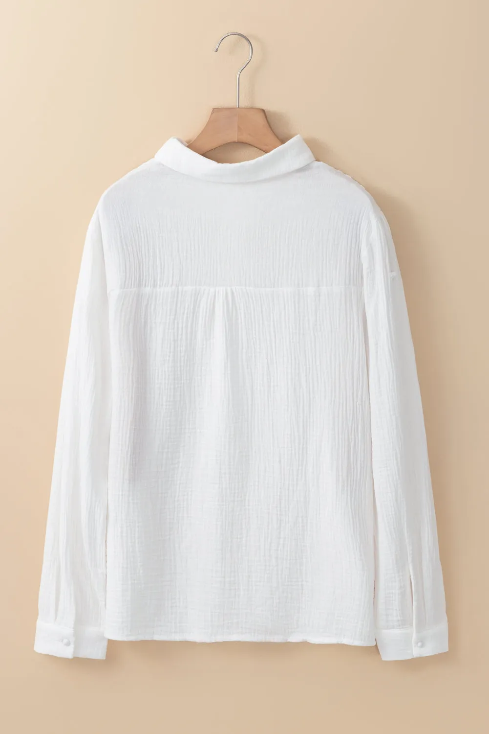 KaleaBoutique Floral Lace Hollow-out Splicing Crinkled Shirt