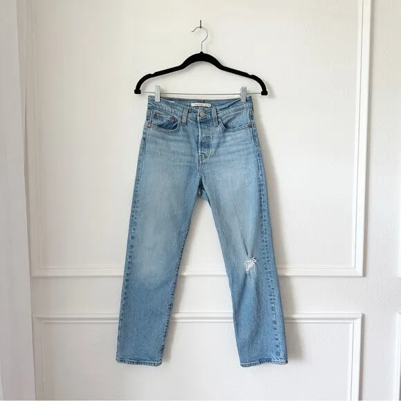 Levi's Wedgie Straight Cropped Jeans in Tango Blue sz 25