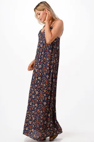 Navy Floral Maxi Dress