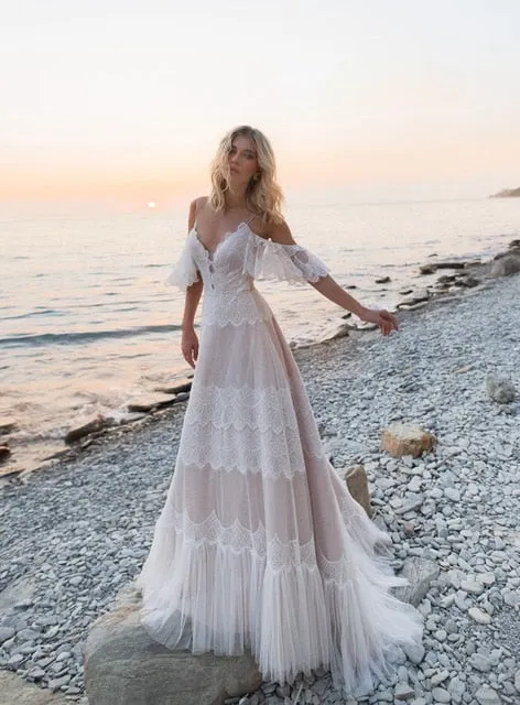 Off Shoulder Lace  Bridal Gowns