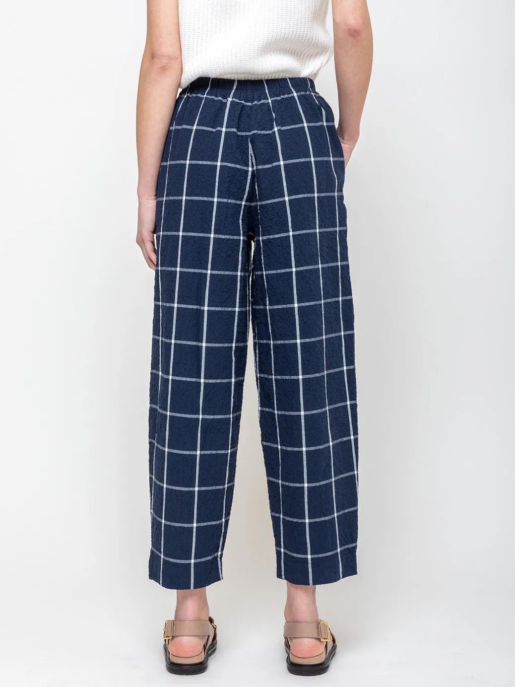 Paris Crisp Check Pant - Navy