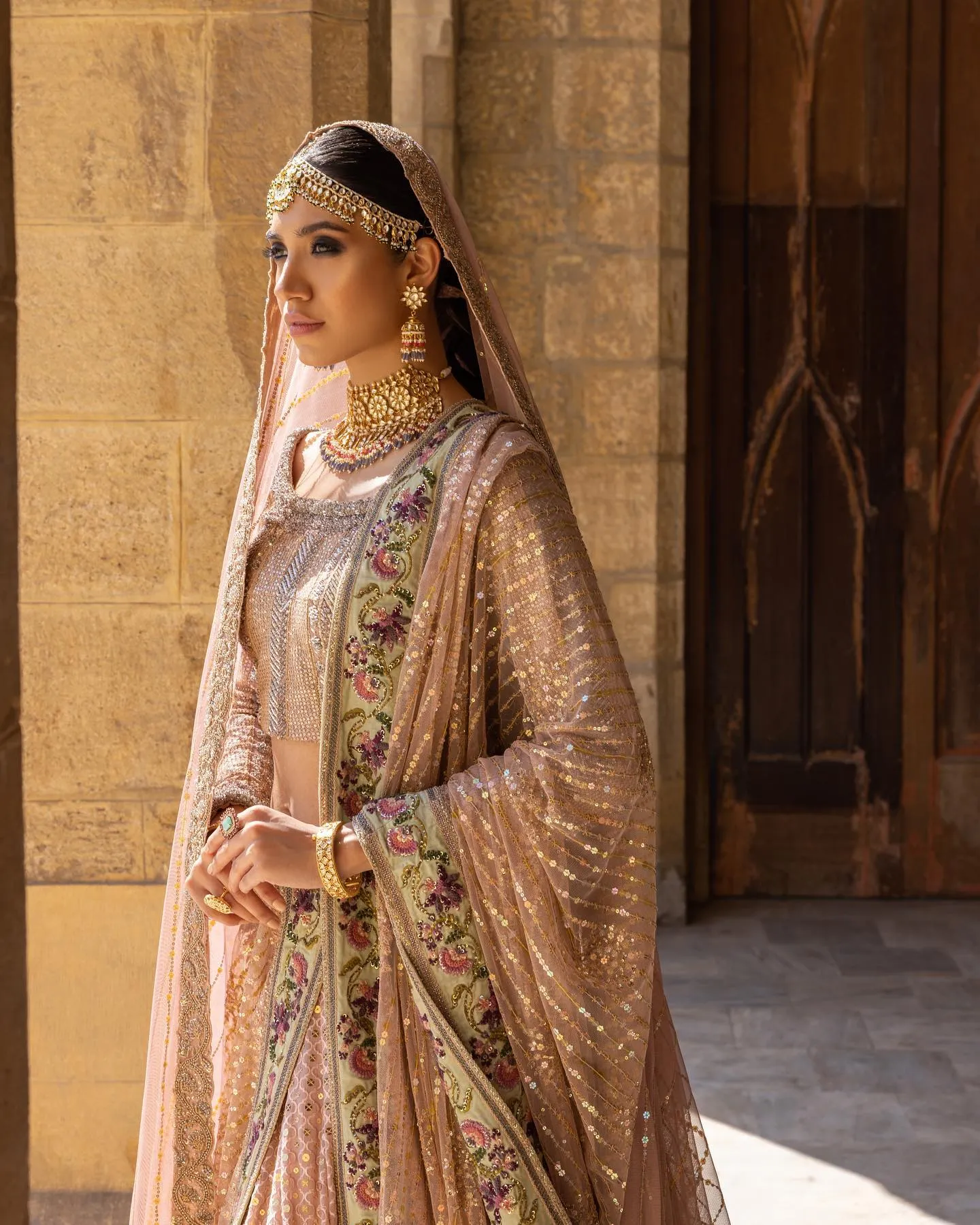 Peach Pink Lehenga Choli for Pakistani Wedding Dresses