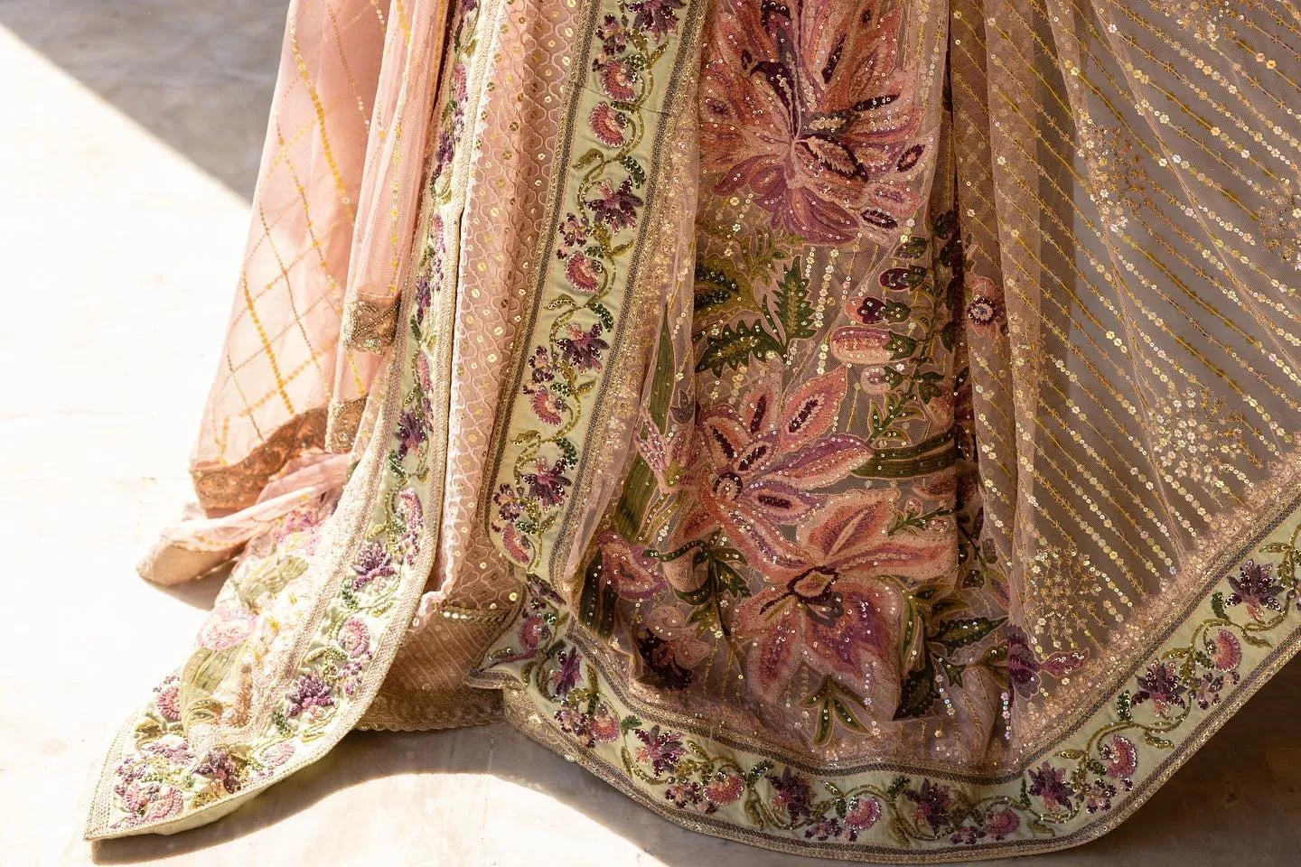 Peach Pink Lehenga Choli for Pakistani Wedding Dresses