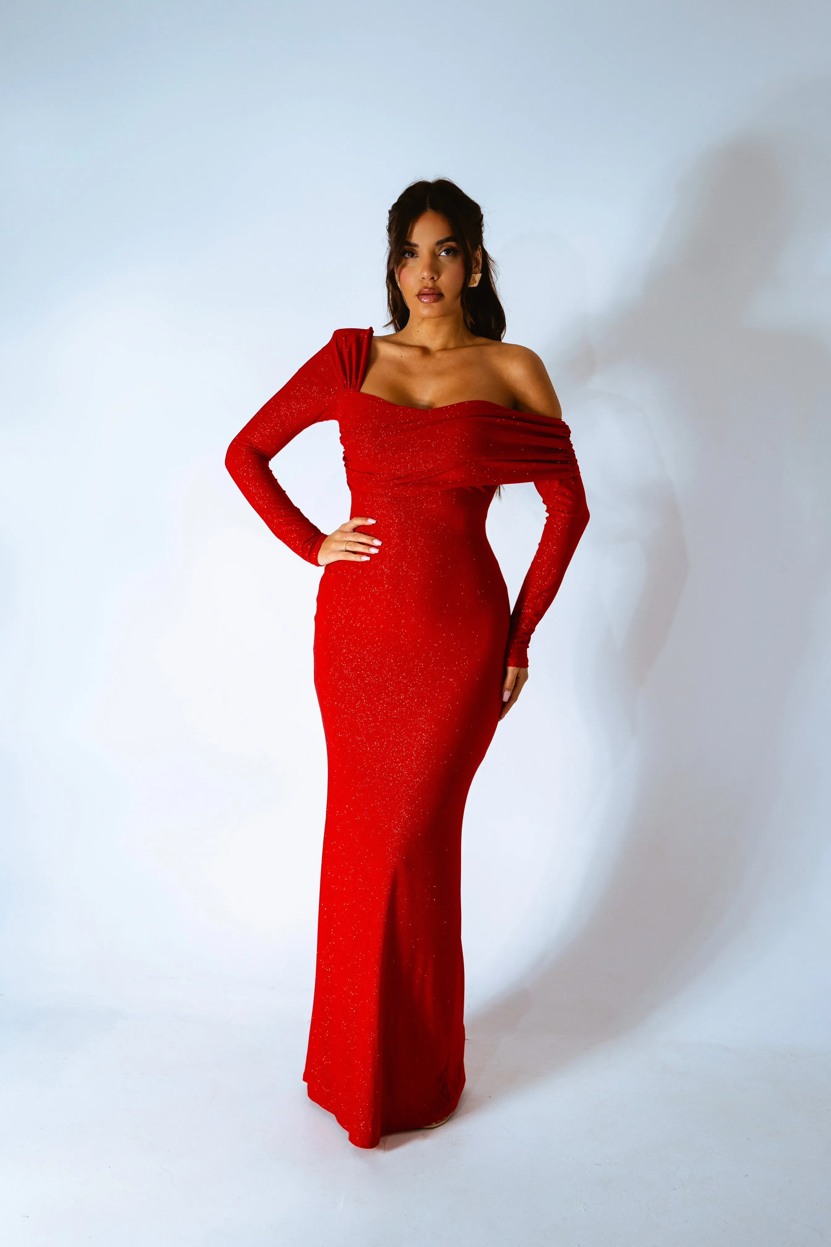 Rita Red Glitter Dress