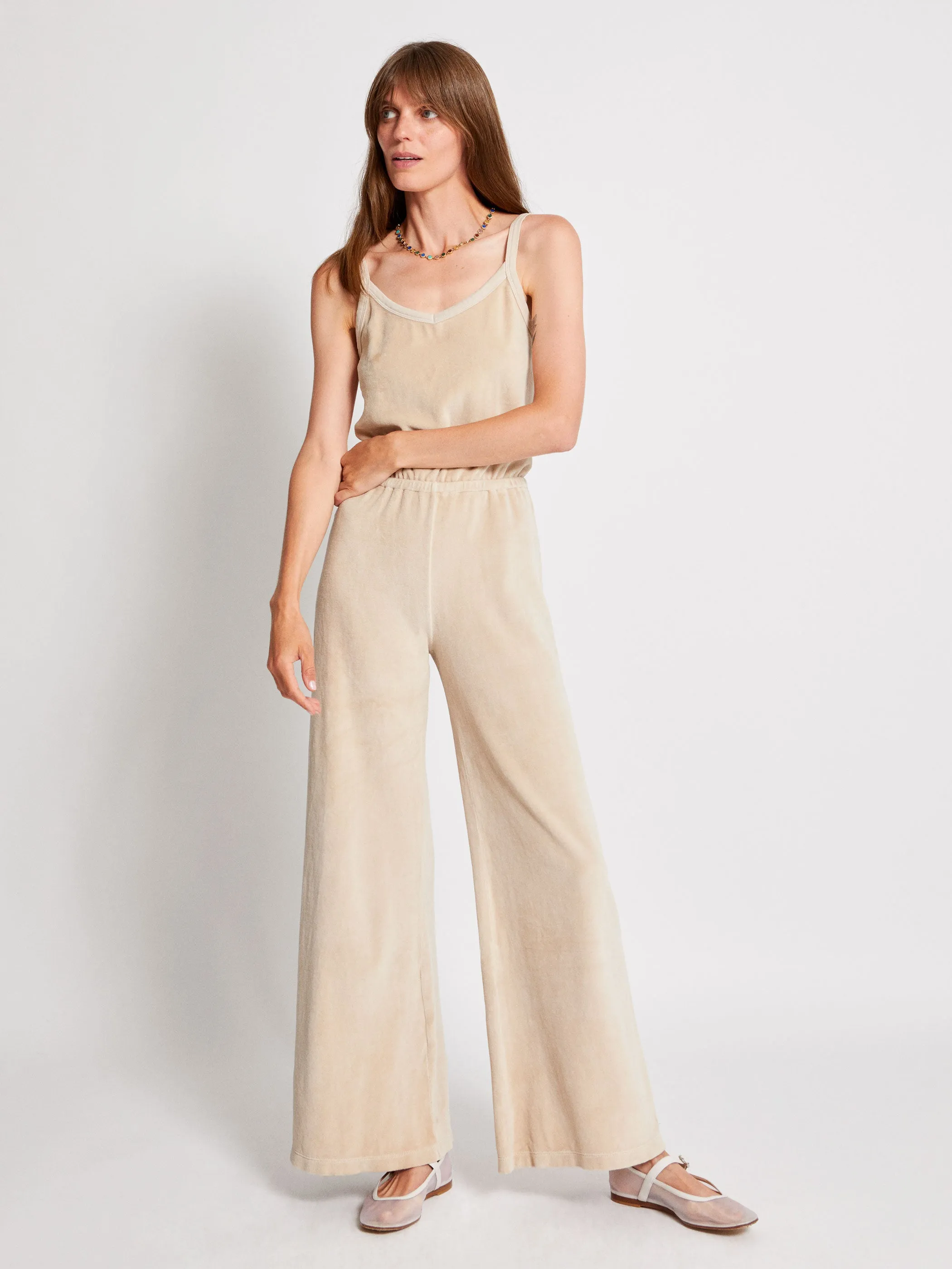 The Elma Flare Jumpsuit in Velour